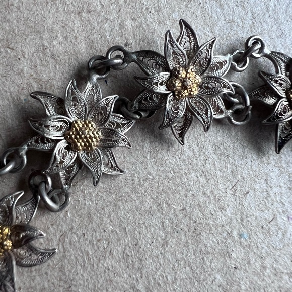 None Jewelry - Antique Edelweiss Filigree Bracelet
